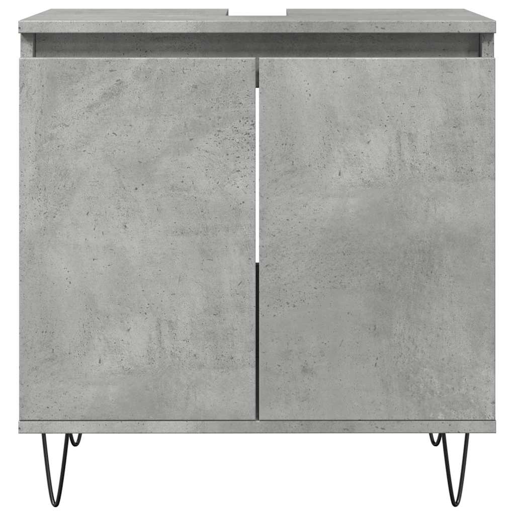 Badrumsskåp Betonggrå 58X33X60 Cm Konstruerat Trä