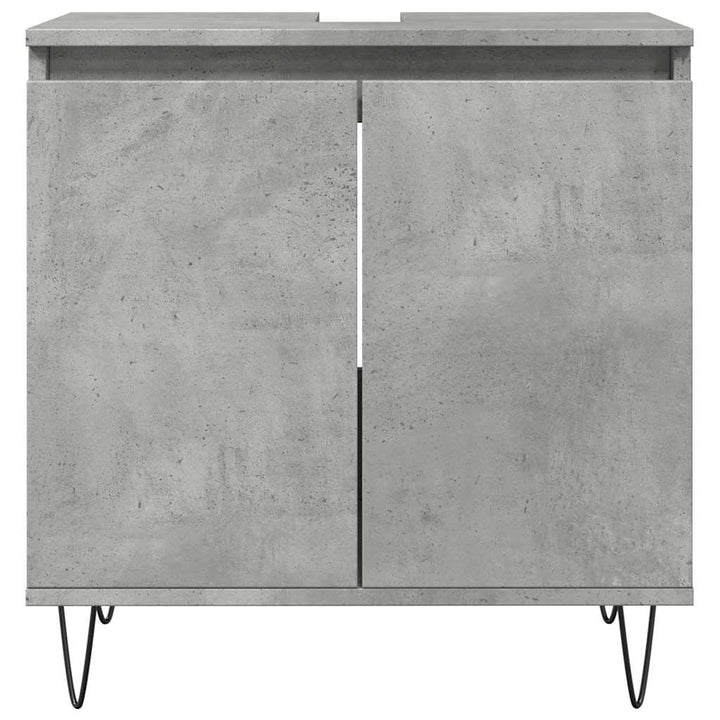Badrumsskåp Betonggrå 58X33X60 Cm Konstruerat Trä