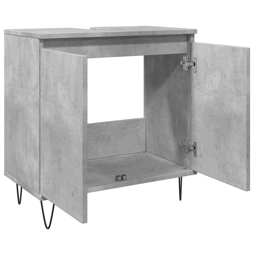 Badrumsskåp Betonggrå 58X33X60 Cm Konstruerat Trä