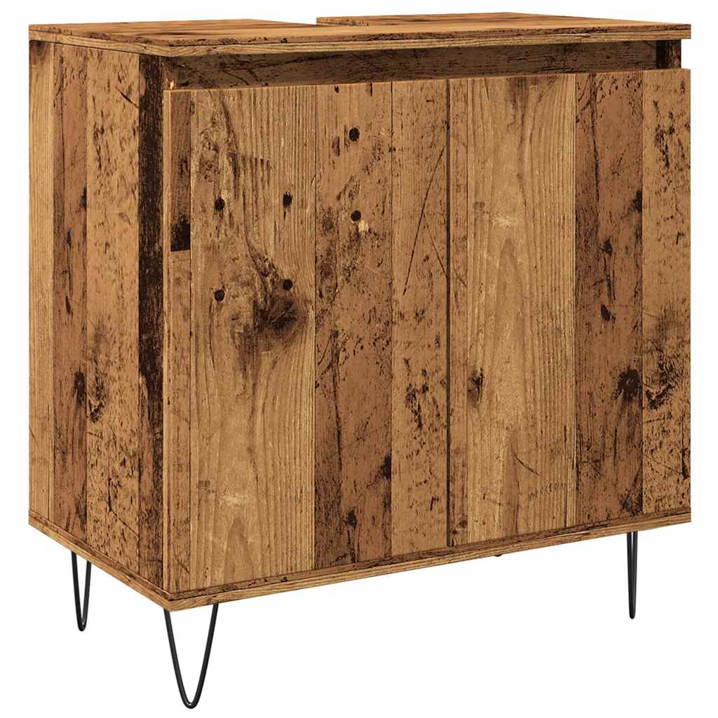 Badrumsskåp Åldrat Trä 58X33X60 Cm Konstruerat Trä