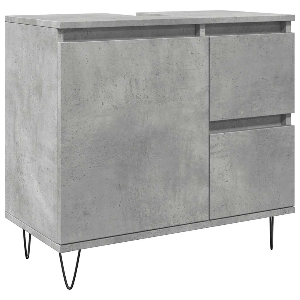 Tvättställsskåp Betonggrå 65X33X60 Cm Konstruerat Trä