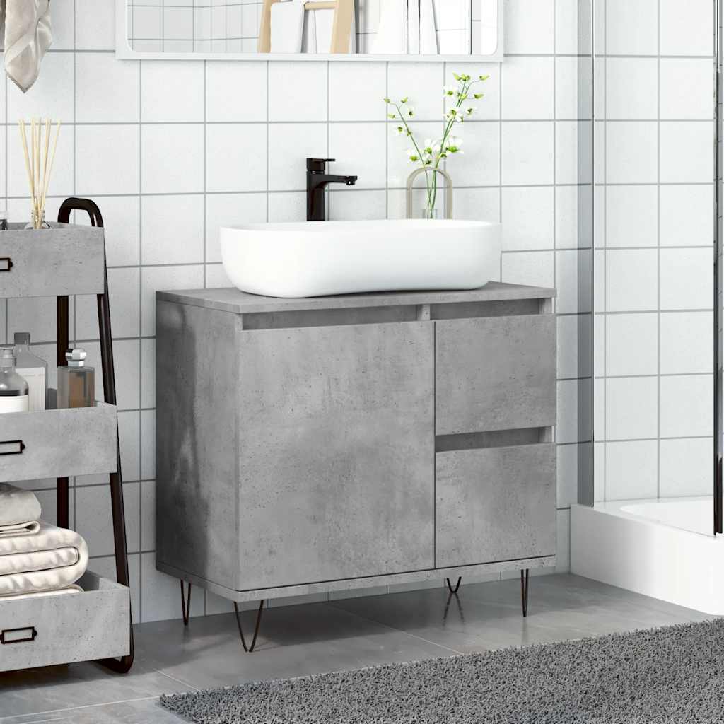 Tvättställsskåp Betonggrå 65X33X60 Cm Konstruerat Trä