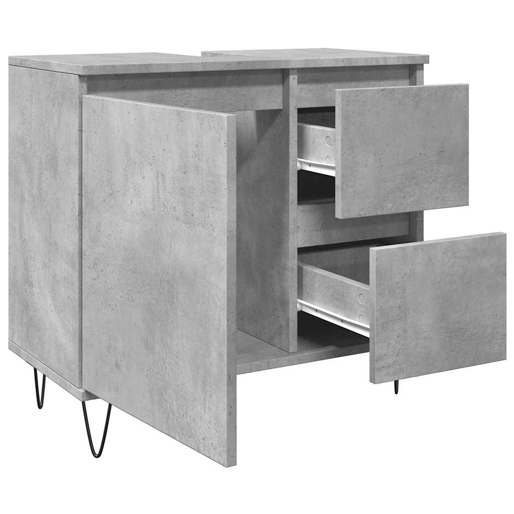 Tvättställsskåp Betonggrå 65X33X60 Cm Konstruerat Trä