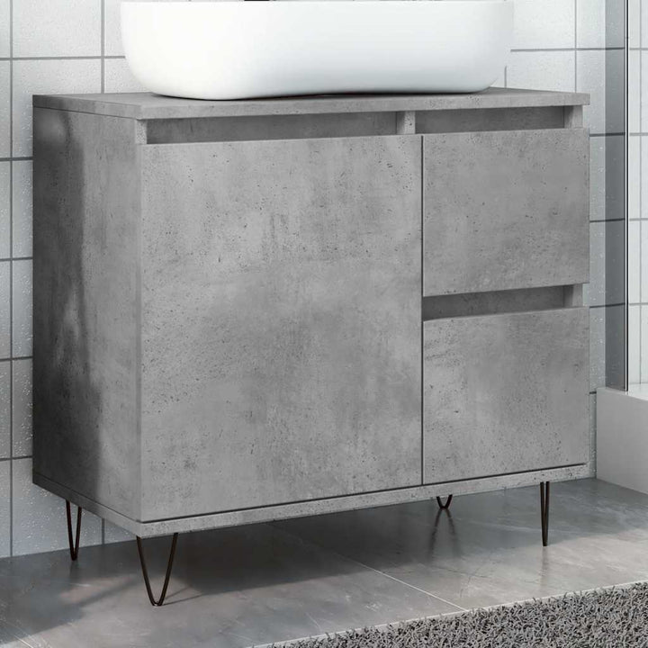 Tvättställsskåp Betonggrå 65X33X60 Cm Konstruerat Trä