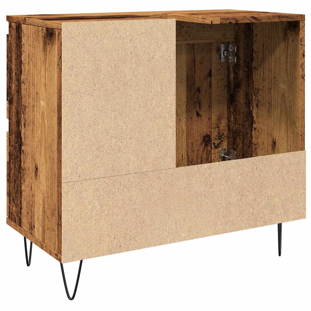 Tvättställsskåp Åldrat Trä 65X33X60 Cm Konstruerat Trä