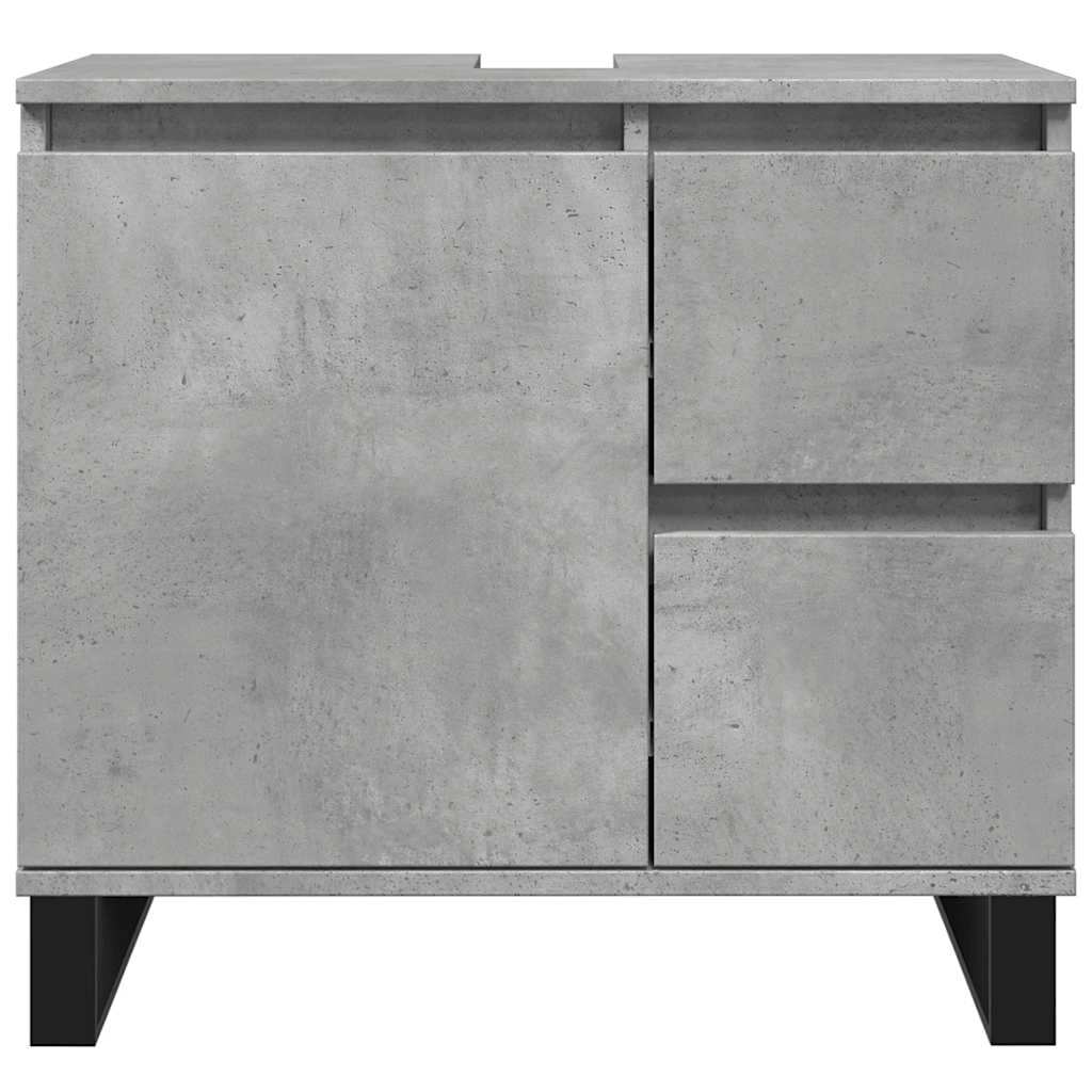 Tvättställsskåp Betonggrå 65X33X60 Cm Konstruerat Trä