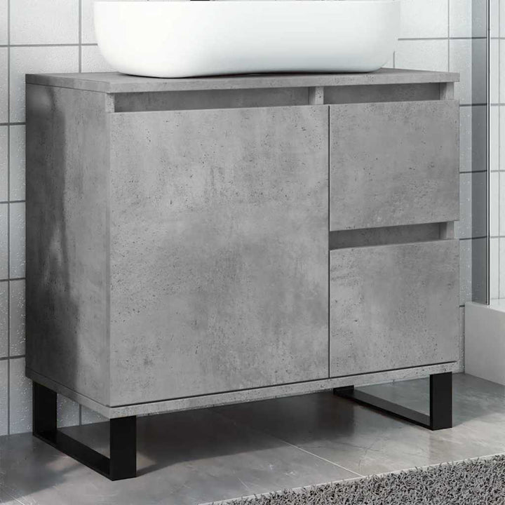 Tvättställsskåp Betonggrå 65X33X60 Cm Konstruerat Trä