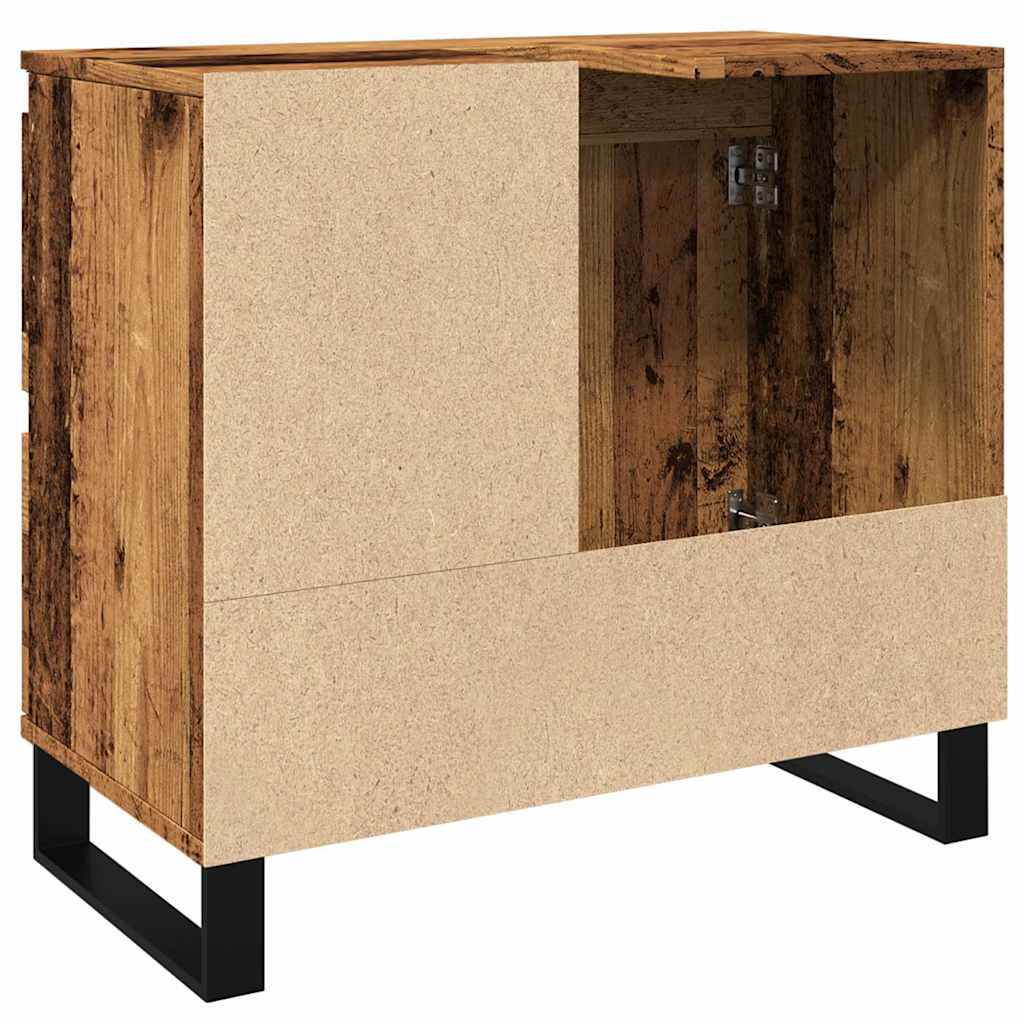 Tvättställsskåp Åldrat Trä 65X33X60 Cm Konstruerat Trä
