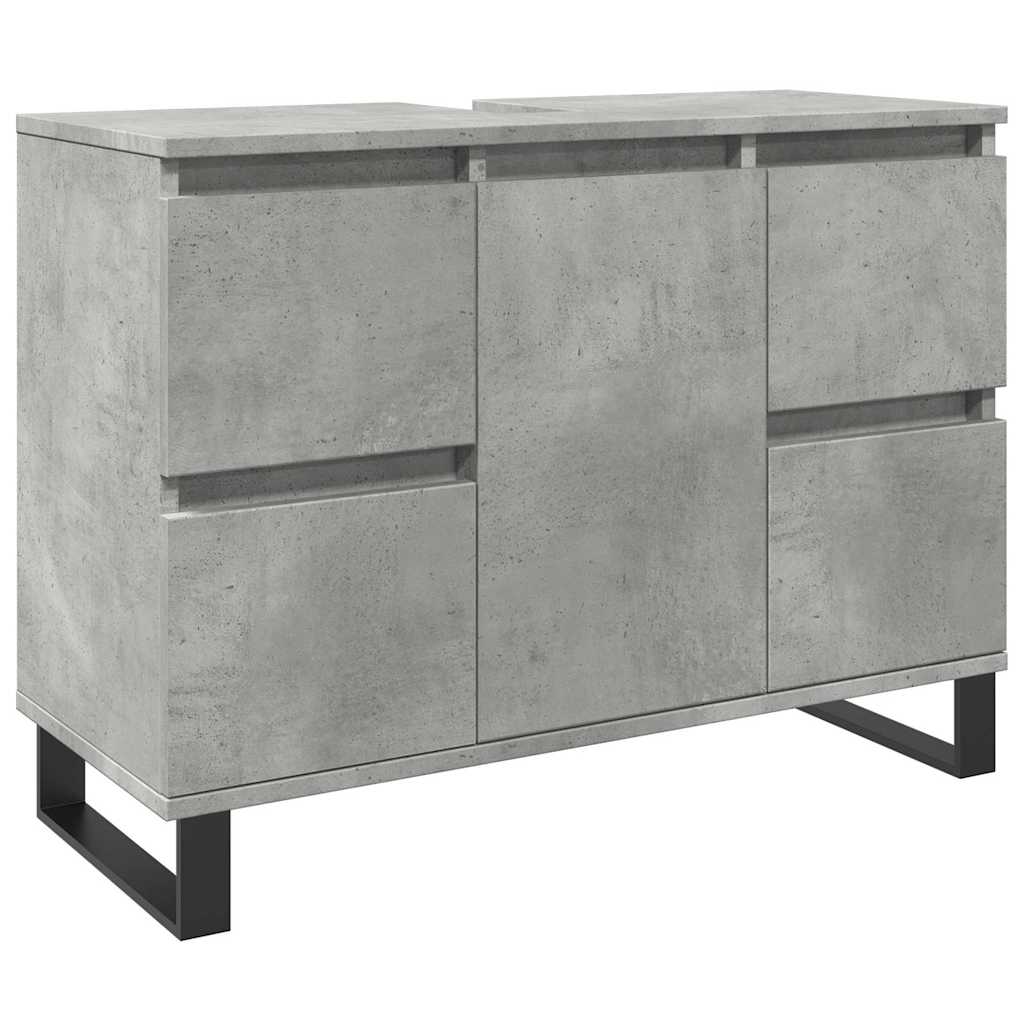 Tvättställsskåp Betonggrå 80X33X60 Cm Konstruerat Trä