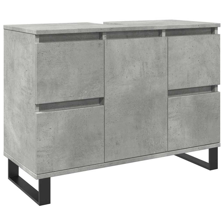 Tvättställsskåp Betonggrå 80X33X60 Cm Konstruerat Trä