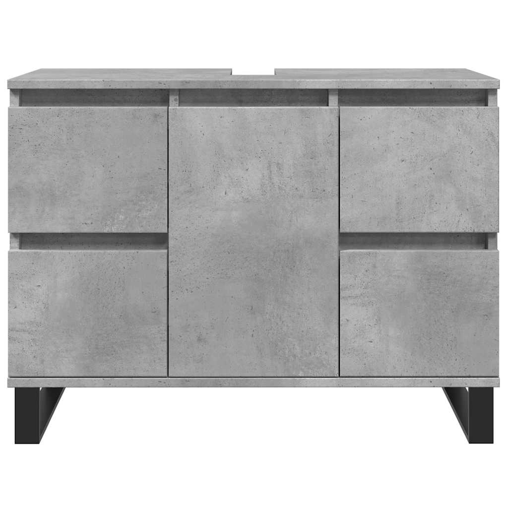 Tvättställsskåp Betonggrå 80X33X60 Cm Konstruerat Trä