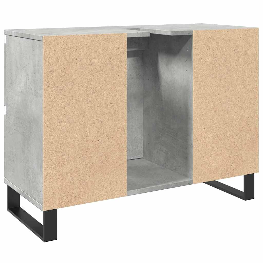 Tvättställsskåp Betonggrå 80X33X60 Cm Konstruerat Trä