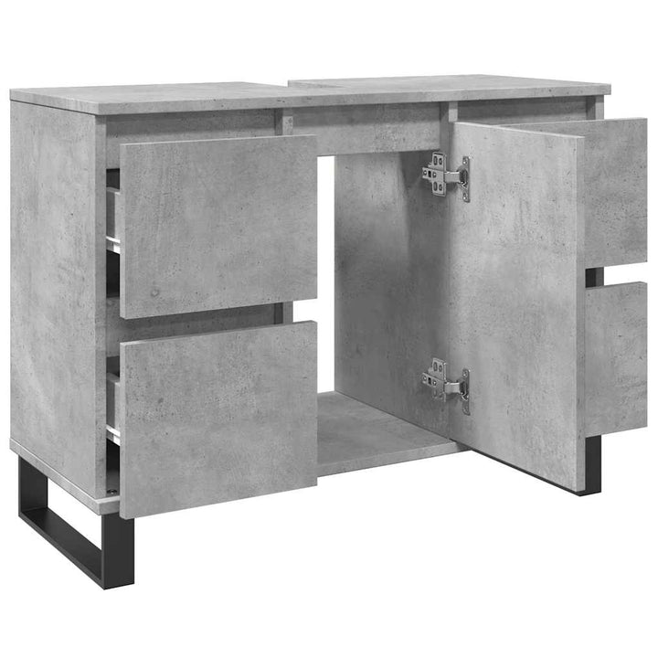 Tvättställsskåp Betonggrå 80X33X60 Cm Konstruerat Trä