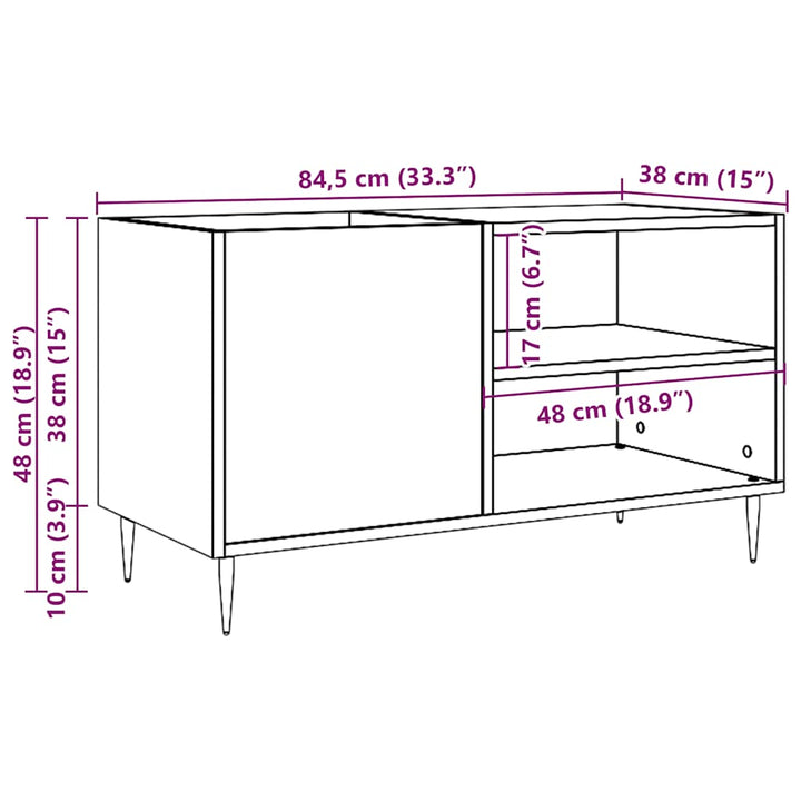 Stereobänk Åldrat Trä 84,5X38X48 Cm Konstruerat Trä