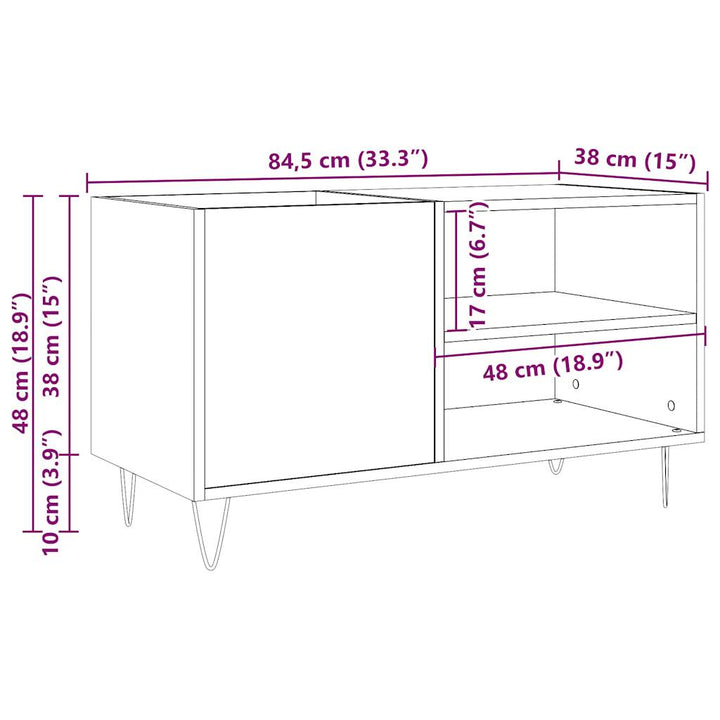 Stereobänk Åldrat Trä 84,5X38X48 Cm Konstruerat Trä