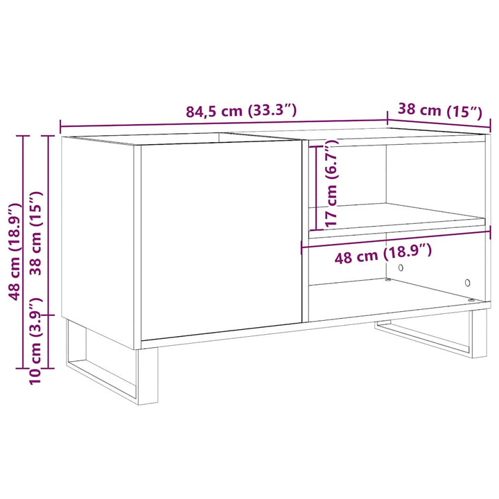 Stereobänk Åldrat Trä 84,5X38X48 Cm Konstruerat Trä