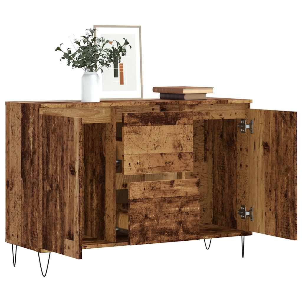 Skänk Åldrat Trä 101,5X35X70 Cm Konstruerat Trä