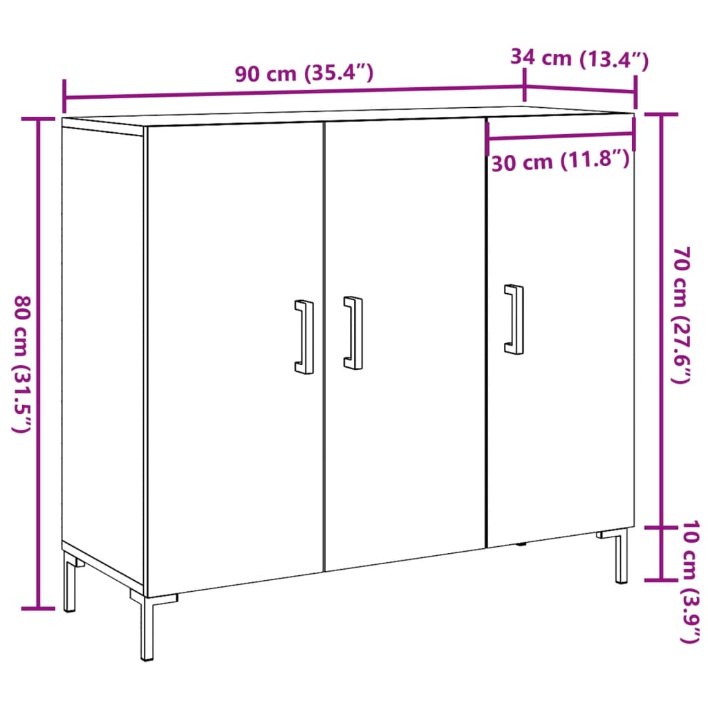 Skänk 90X34X80 Cm Konstruerat Trä