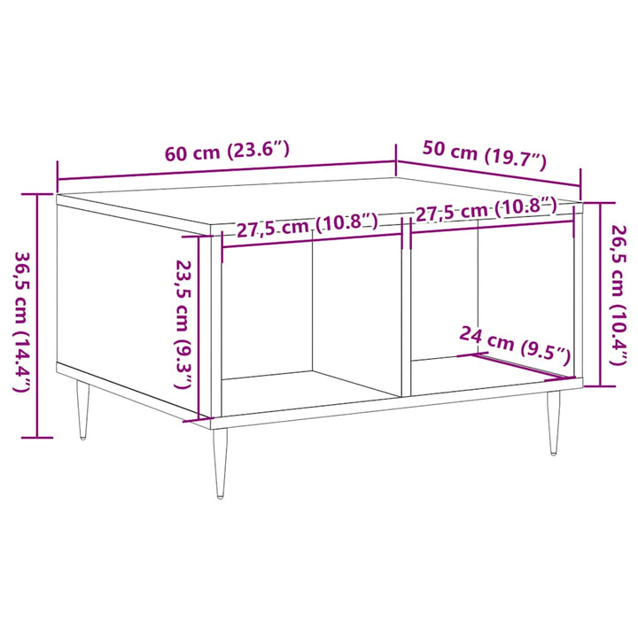 Soffbord 60X50X36,5 Cm Konstruerat Trä