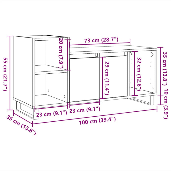 Tv-Skåp Åldrat Trä 100X35X55 Cm Konstruerat Trä