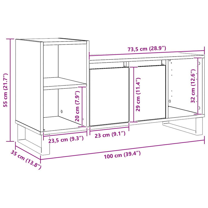 Tv-Bänk 100X35X55 Cm Konstruerat Trä