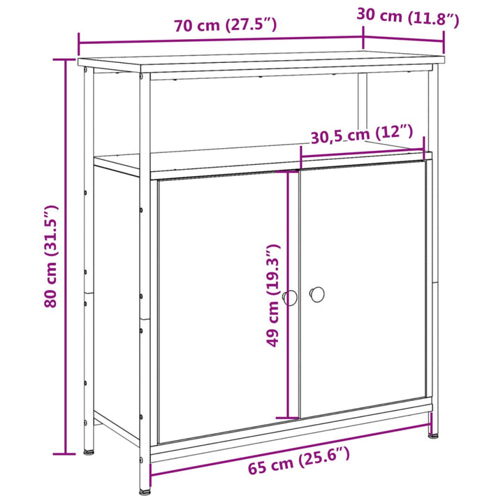 Skänk Åldrat Trä 70X30X80 Cm Konstruerat Trä