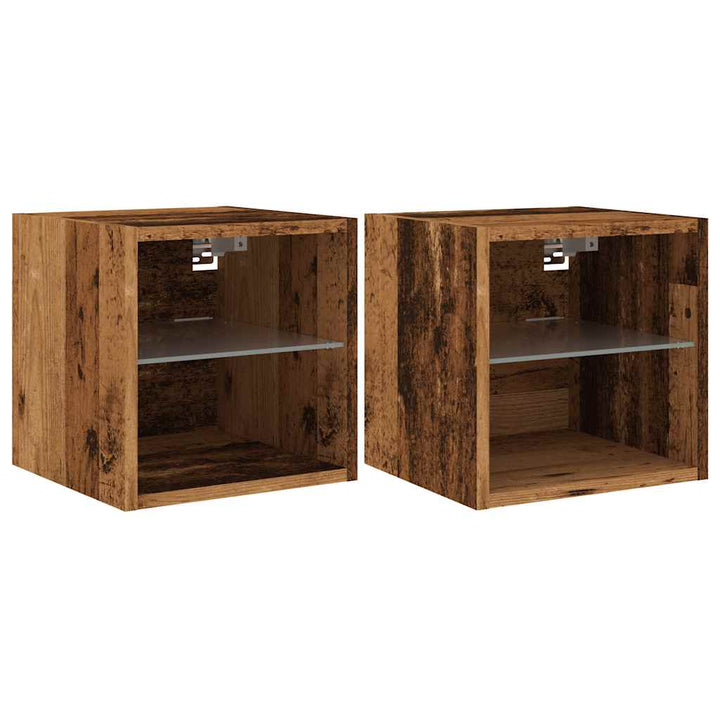 Väggmonterad Tv-Bänk Led 2 St 30X28,5X