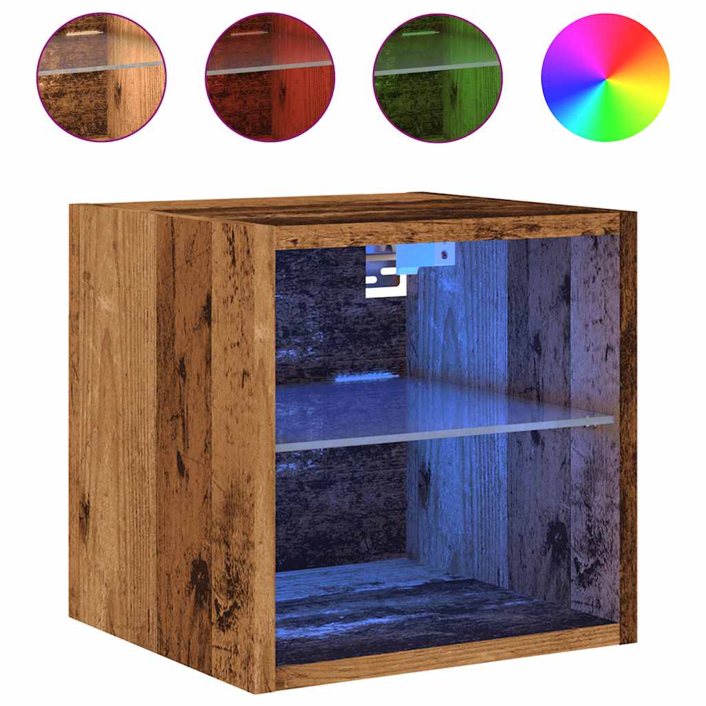 Väggmonterad Tv-Bänk Led 2 St 30X28,5X