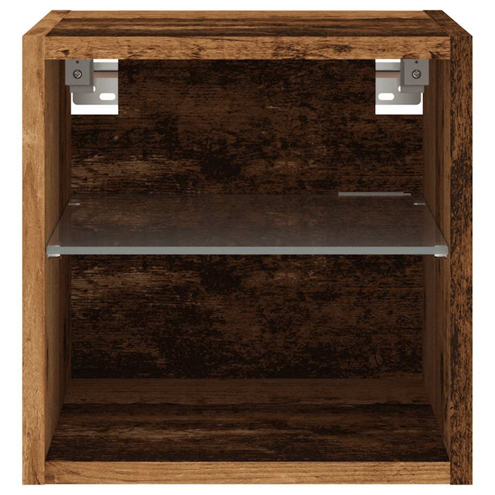 Väggmonterad Tv-Bänk Led 2 St 30X28,5X