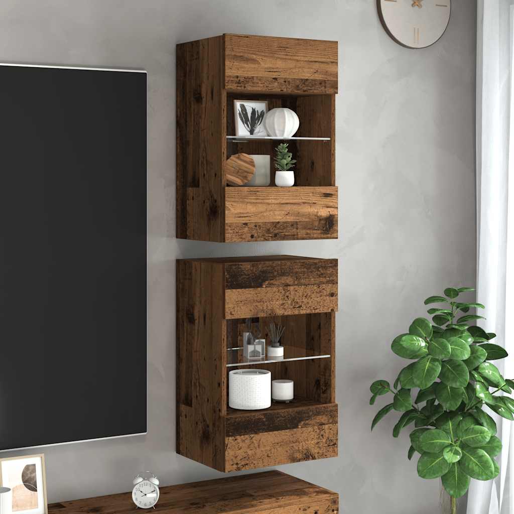 Väggmonterad Tv-Bänk Led 98,5X30X60,5 Cm