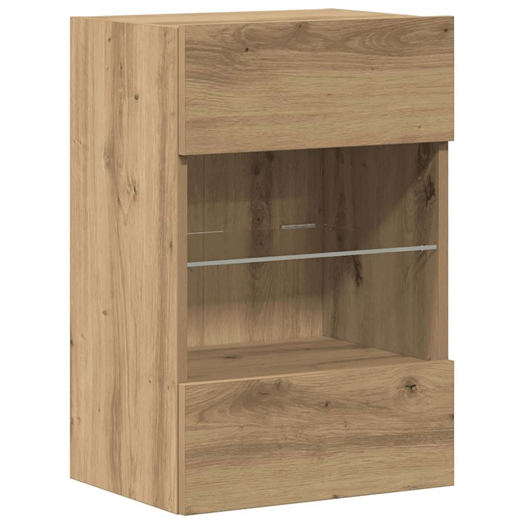 Nástenné Skrinky S Led Osvetlením Pre Tv 2 St 40X30X60,5 Cm