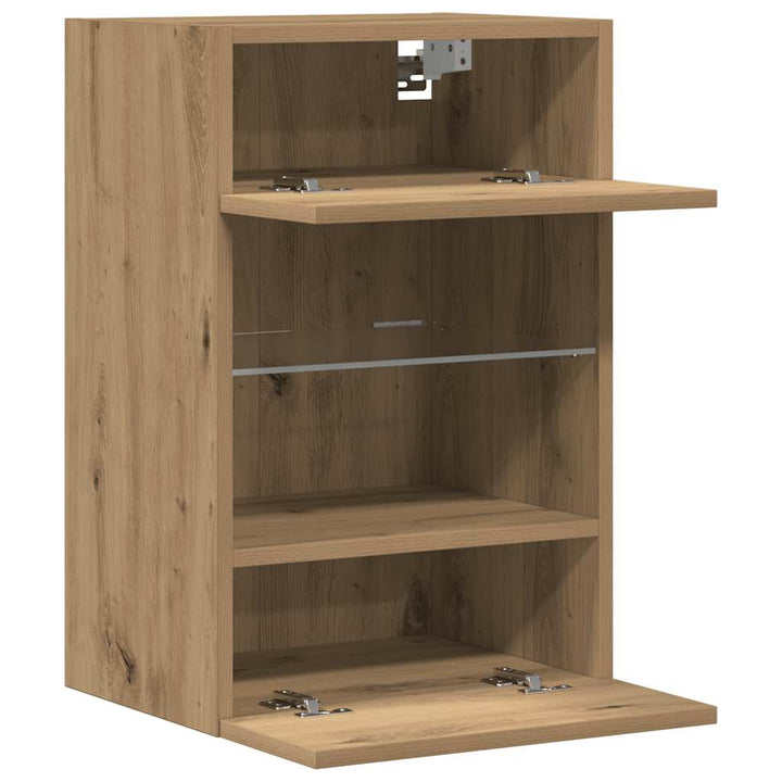 Nástenné Skrinky S Led Osvetlením Pre Tv 2 St 40X30X60,5 Cm