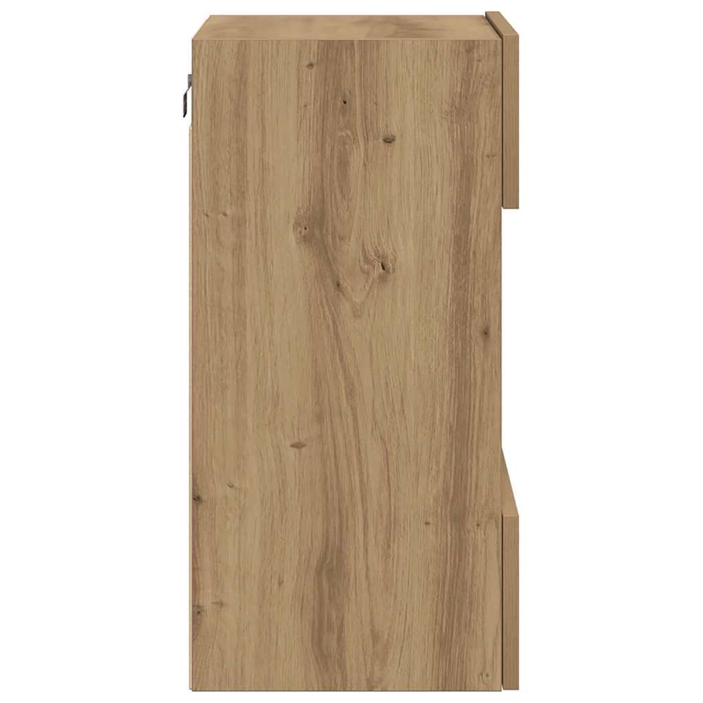 Nástenné Skrinky S Led Osvetlením Pre Tv 2 St 40X30X60,5 Cm