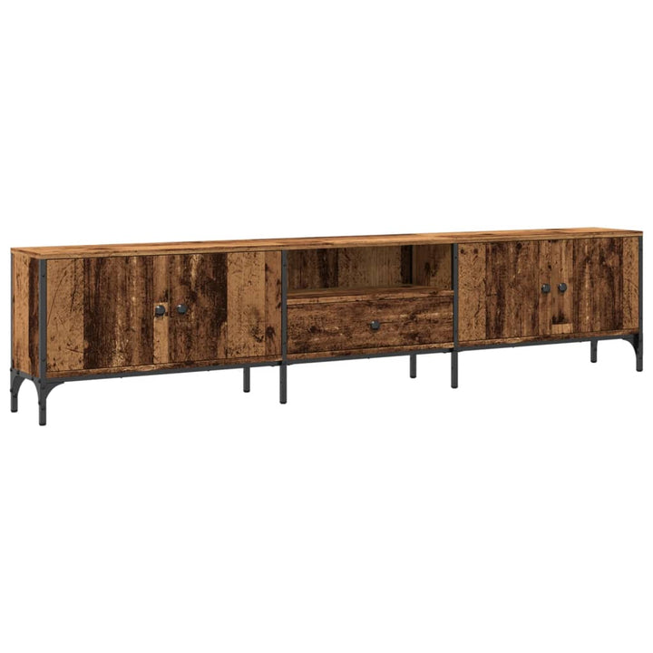 Tv-Bänk Med Låda Åldrat Trä 200X25X44 Cm Konstruerat Trä