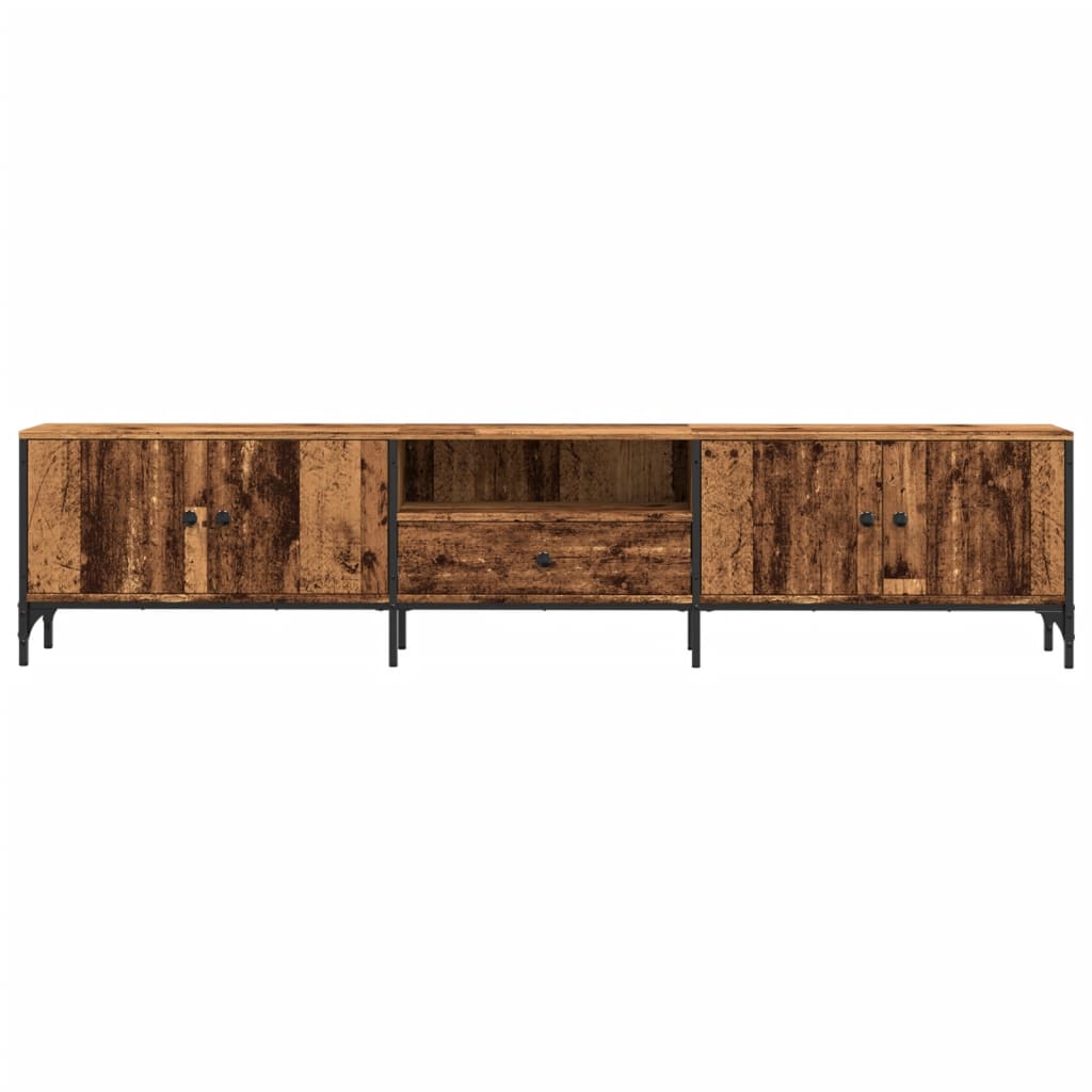 Tv-Bänk Med Låda Åldrat Trä 200X25X44 Cm Konstruerat Trä