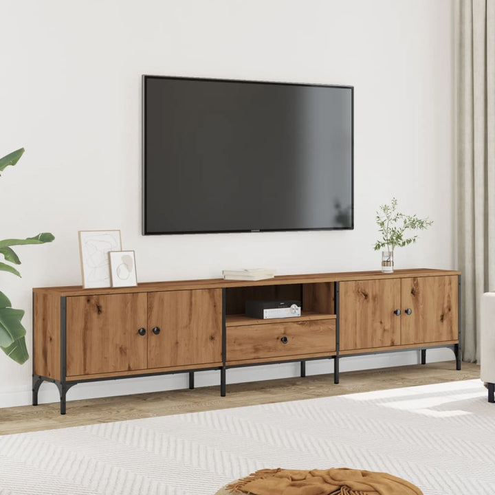 Tv-Bänk Med Låda 200X25X44 Cm Konstruerat Trä
