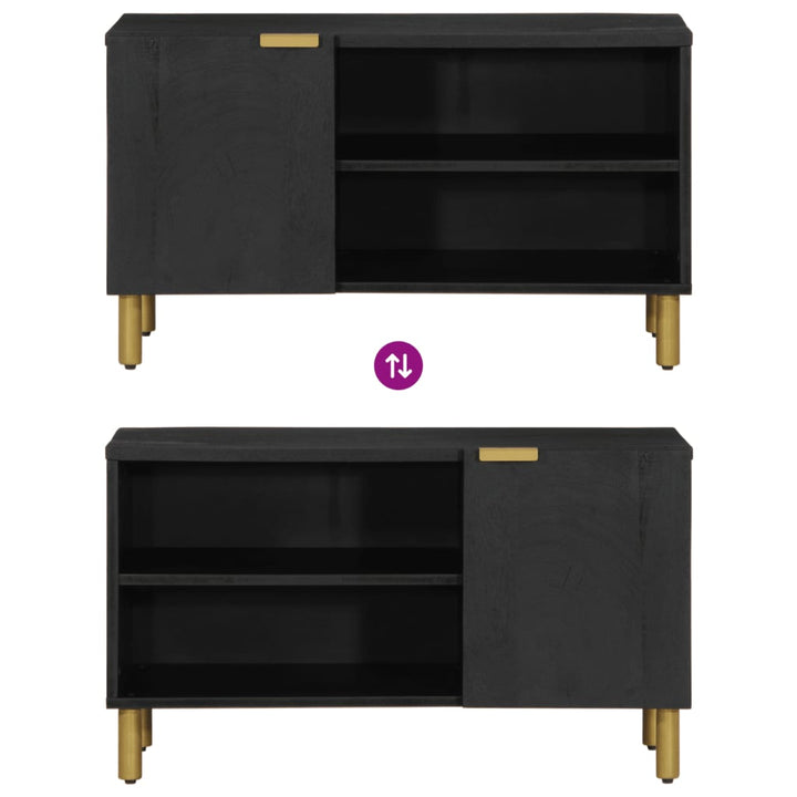 Tv-Bänk Svart 80X33X46 Cm Konstruerat Trä