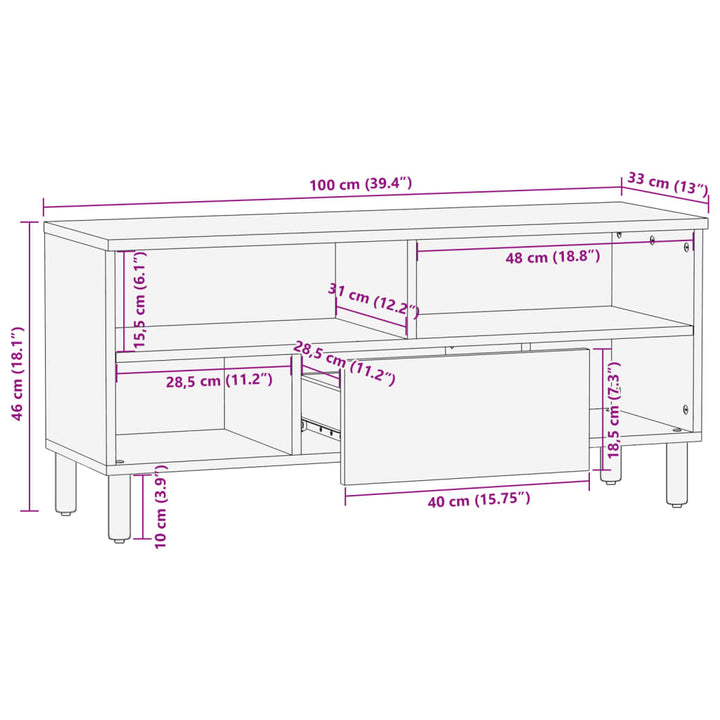 Tv-Bänk Svart 100X33X46 Cm Konstruerat Trä