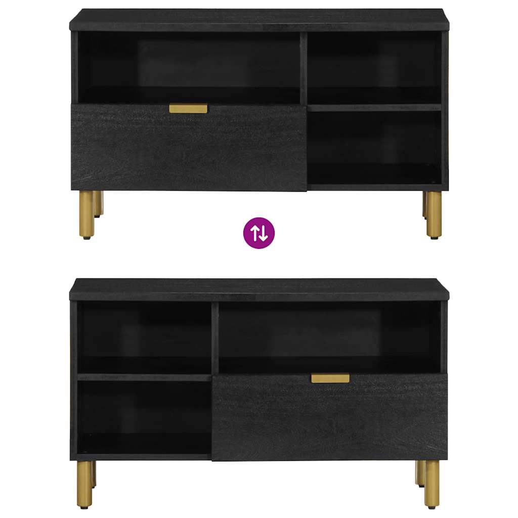 Tv-Bänk Svart 80X33X46 Cm Konstruerat Trä