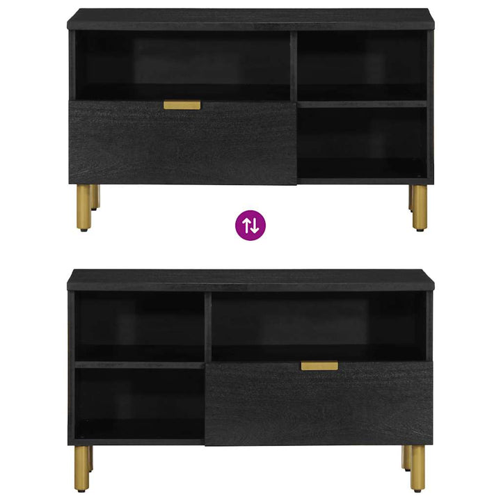 Tv-Bänk Svart 80X33X46 Cm Konstruerat Trä