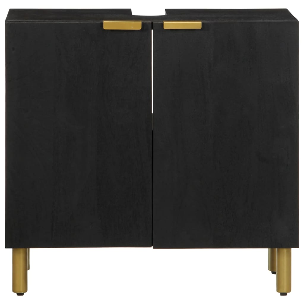 Tvättställsskåp Svart 62X33X58 Cm Konstruerat Trä
