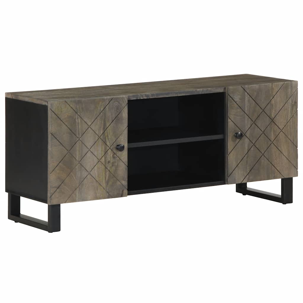 Tv-Bänk Svart 105X33X46 Cm Massivt Mangoträ
