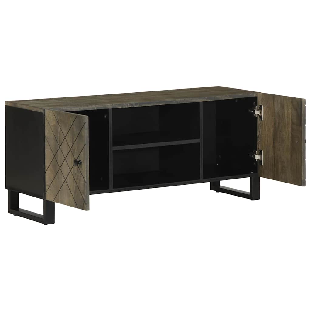 Tv-Bänk Svart 105X33X46 Cm Massivt Mangoträ