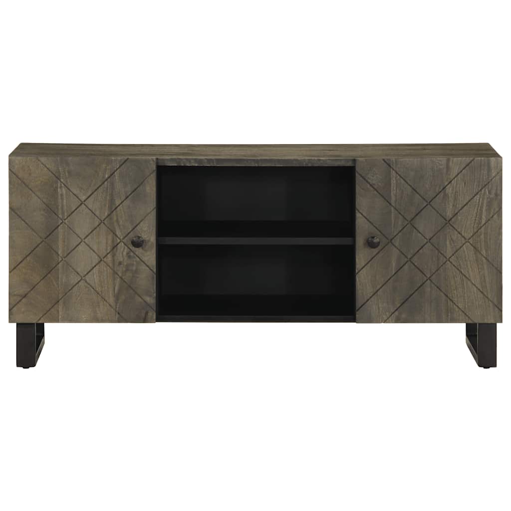 Tv-Bänk Svart 105X33X46 Cm Massivt Mangoträ