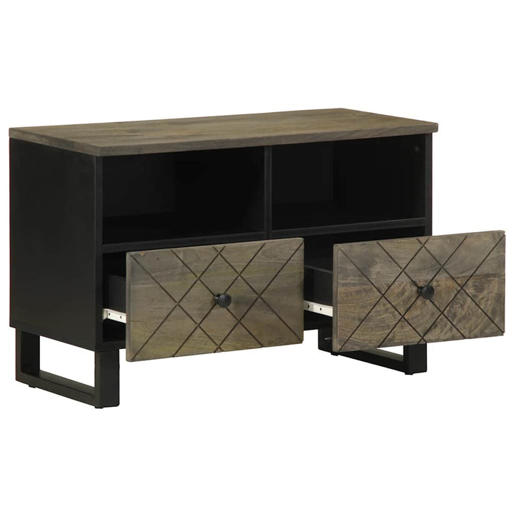 Tv-Bänk Svart 70X33X46 Cm Massivt Mangoträ