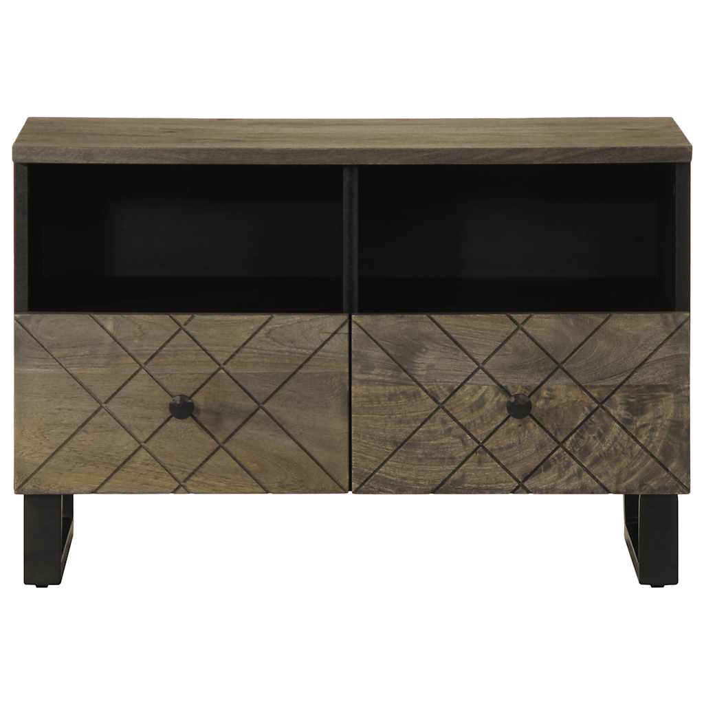 Tv-Bänk Svart 70X33X46 Cm Massivt Mangoträ
