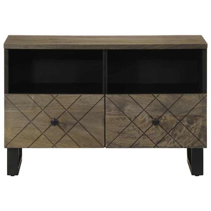 Tv-Bänk Svart 70X33X46 Cm Massivt Mangoträ