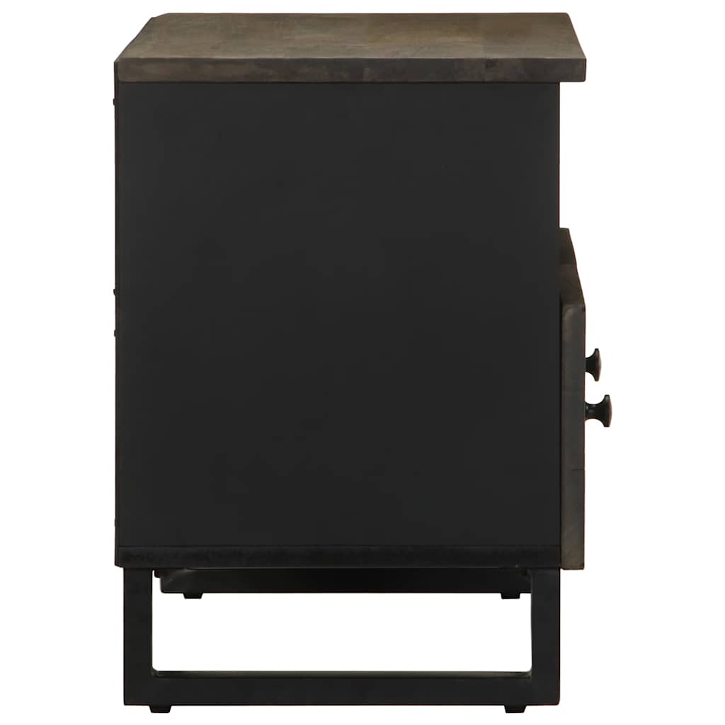 Tv-Bänk Svart 70X33X46 Cm Massivt Mangoträ