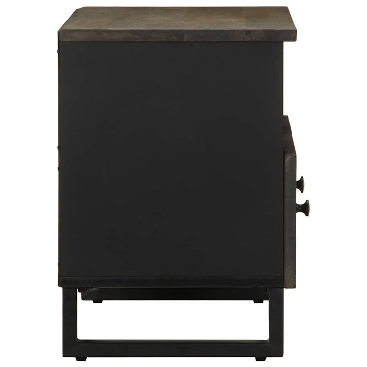 Tv-Bänk Svart 70X33X46 Cm Massivt Mangoträ