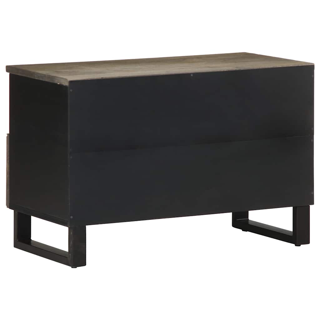 Tv-Bänk Svart 70X33X46 Cm Massivt Mangoträ